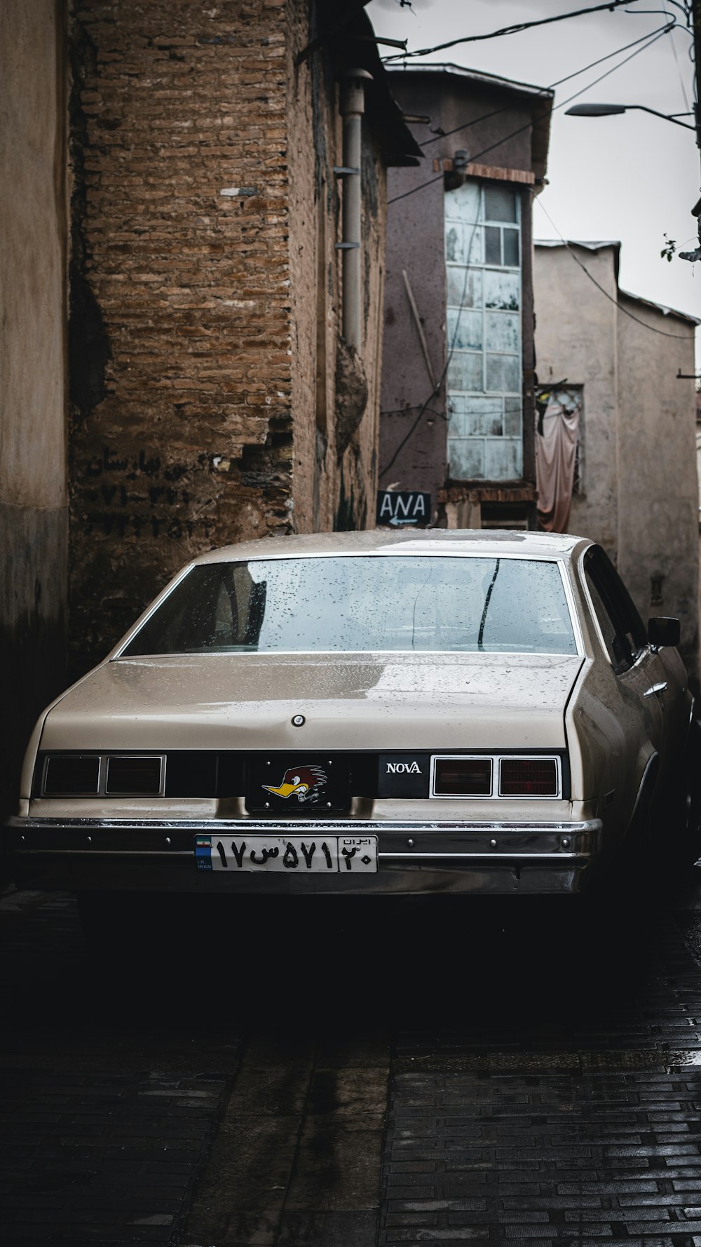 a car parked on the side of a street