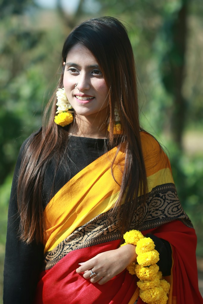 Mustard Border Sari