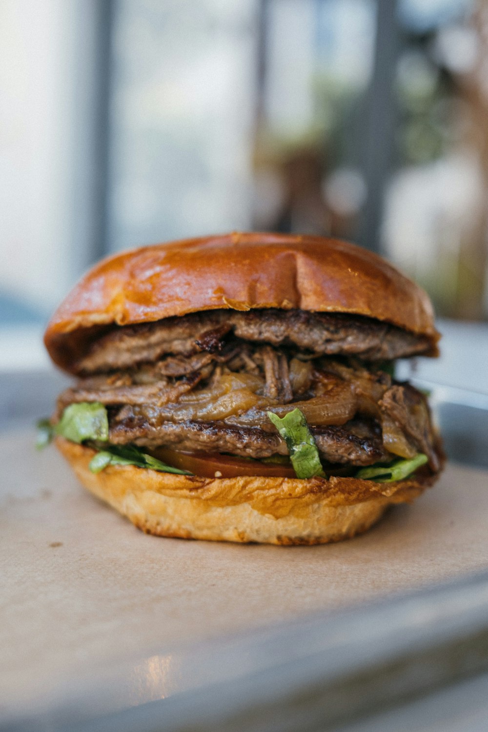 a close up of a sandwich on a tray