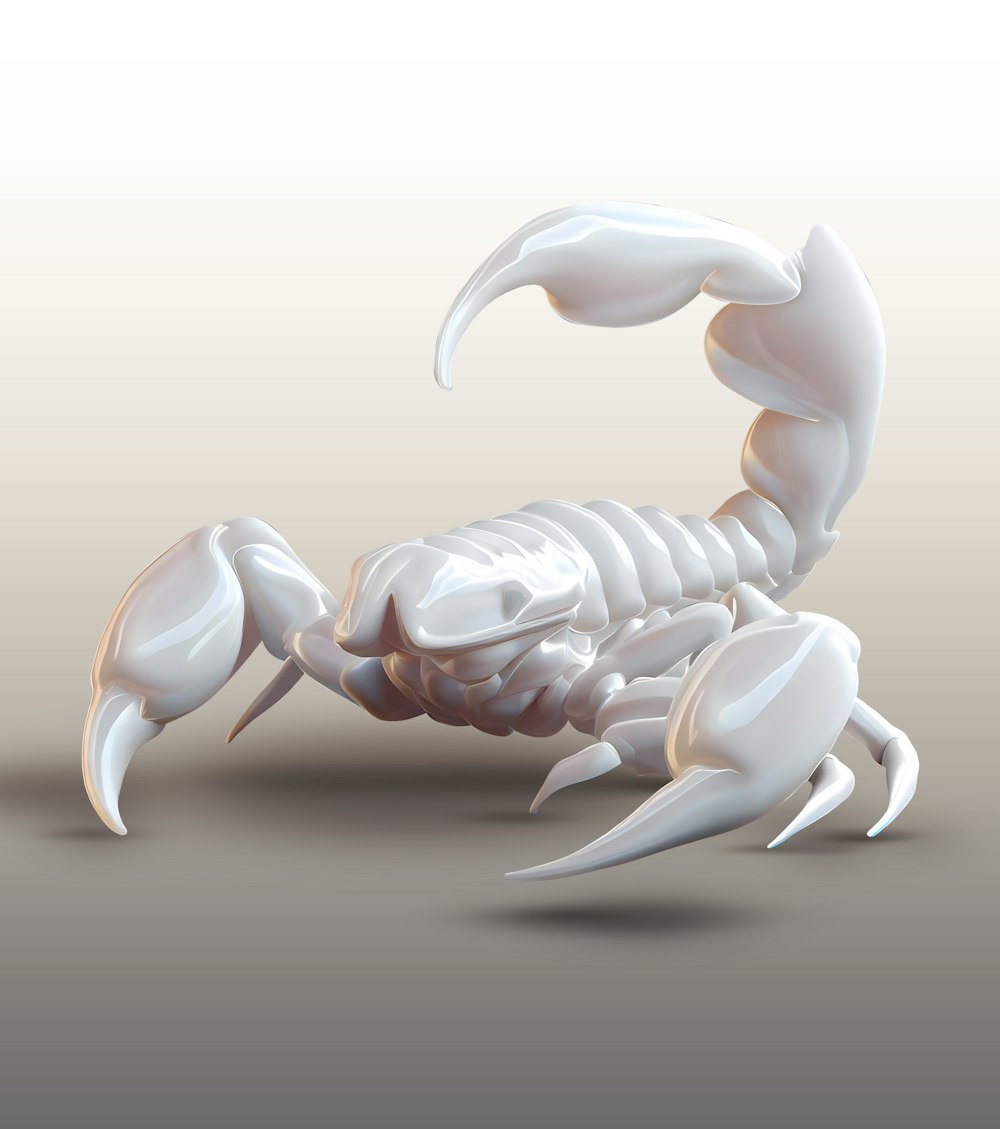 a 3d rendering of a scorpion on a gray background