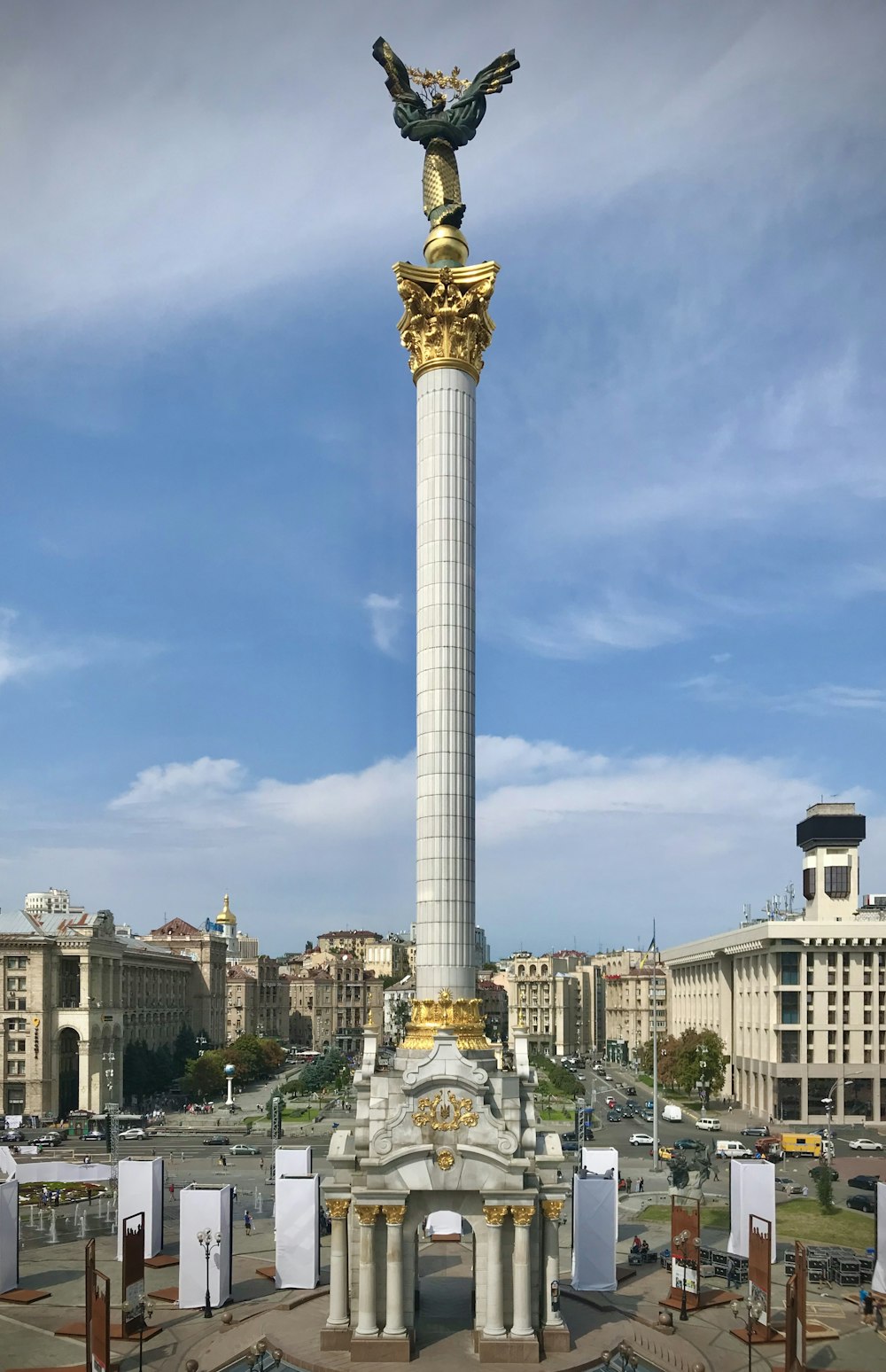 a statue of an eagle on top of a column