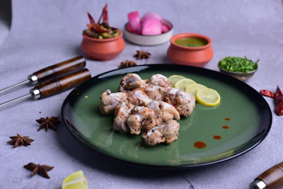 Grilled chicken skewers glazed with a tangy, healthy marinade on a rustic plate.