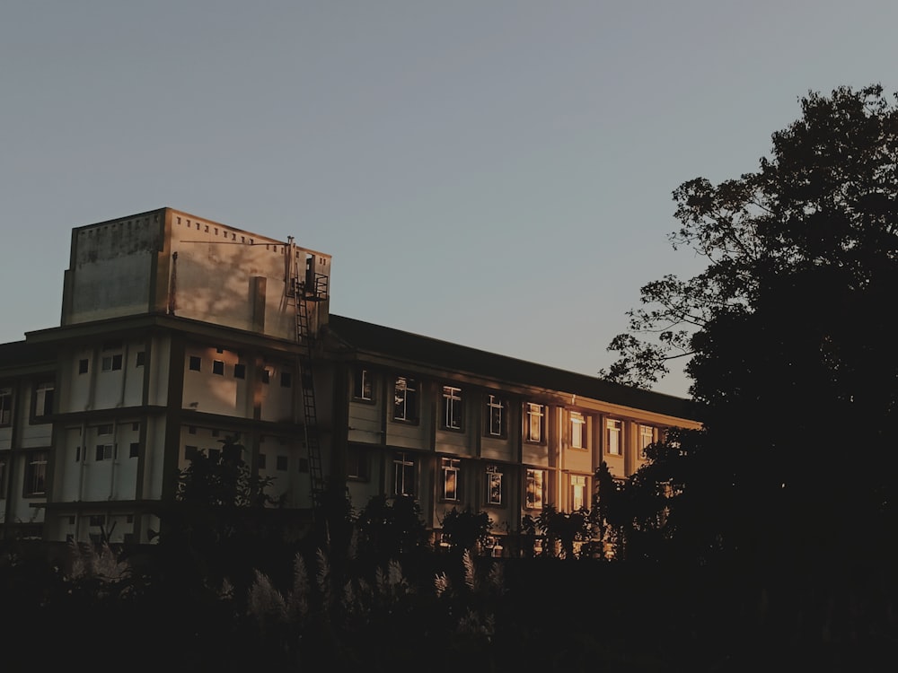 a large building with a clock on the top of it