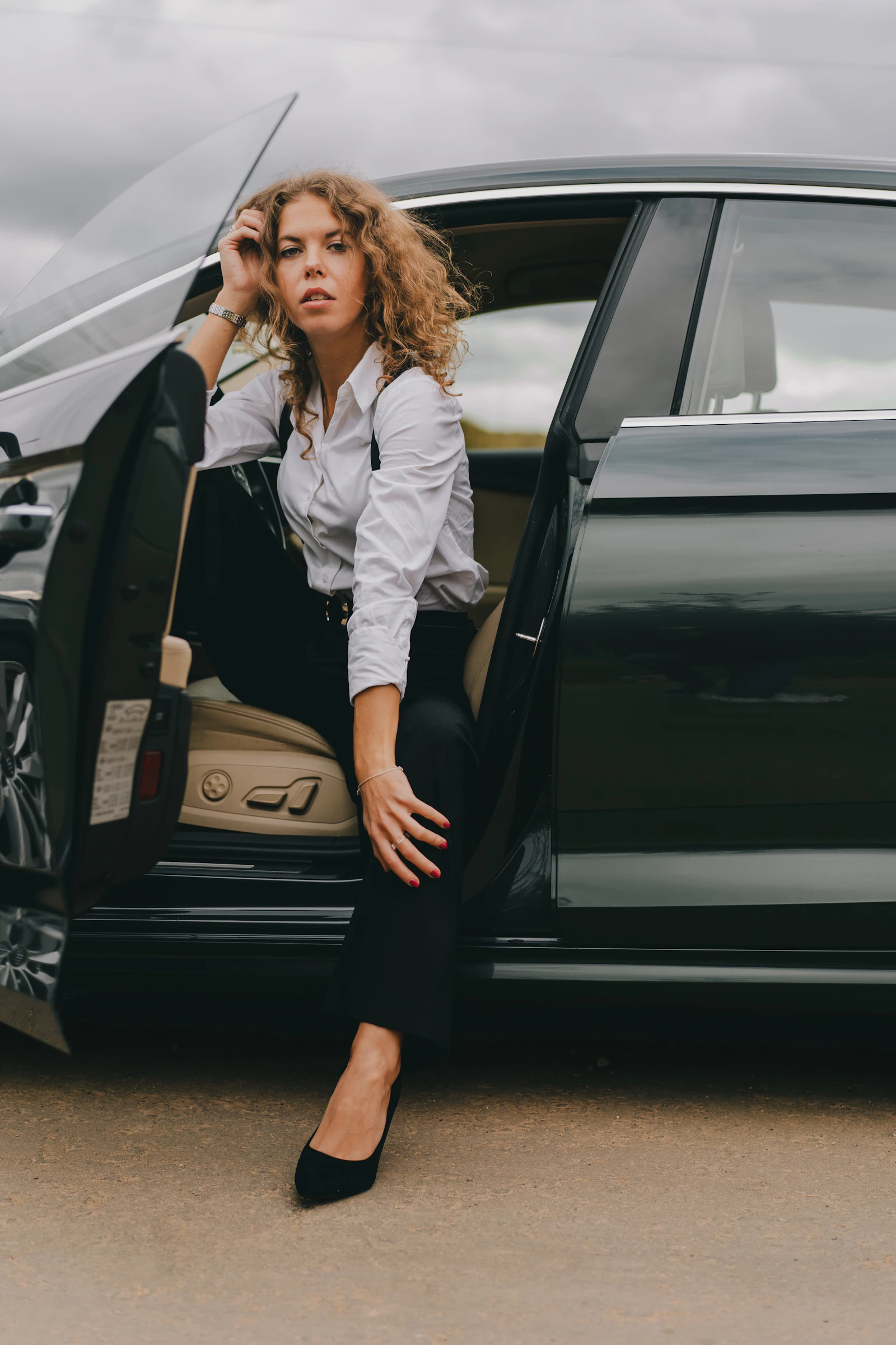 Luxury car on a road