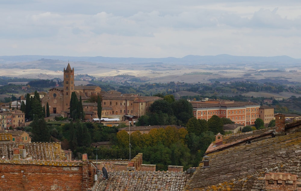 a view of a city from a hill top