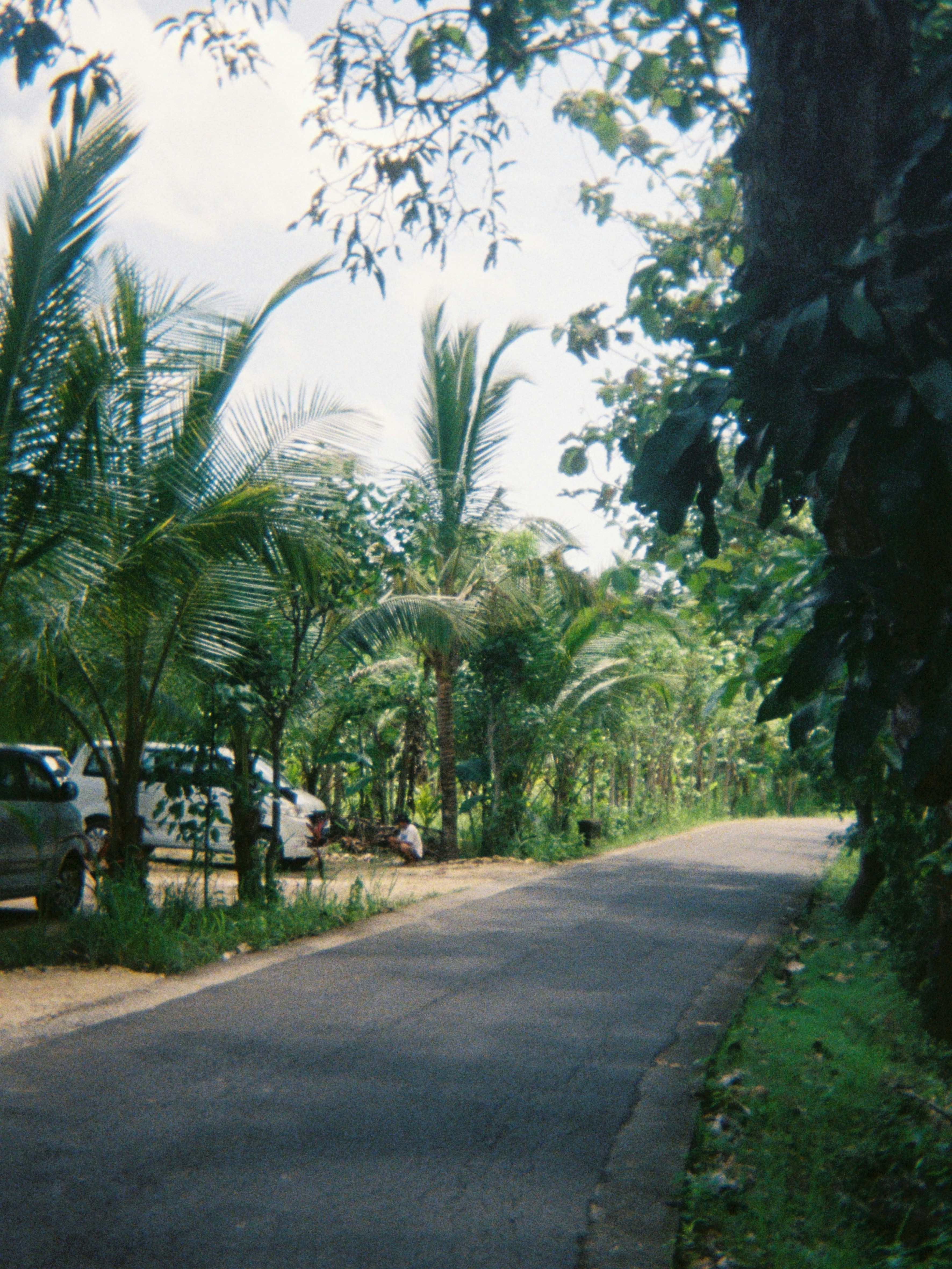 a truck parked on the side of a road