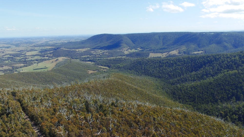 a view of a mountain range from a high point of view