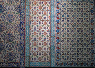 Elegant close-up of premium Algerian tiles showcasing intricate patterns and rich textures.