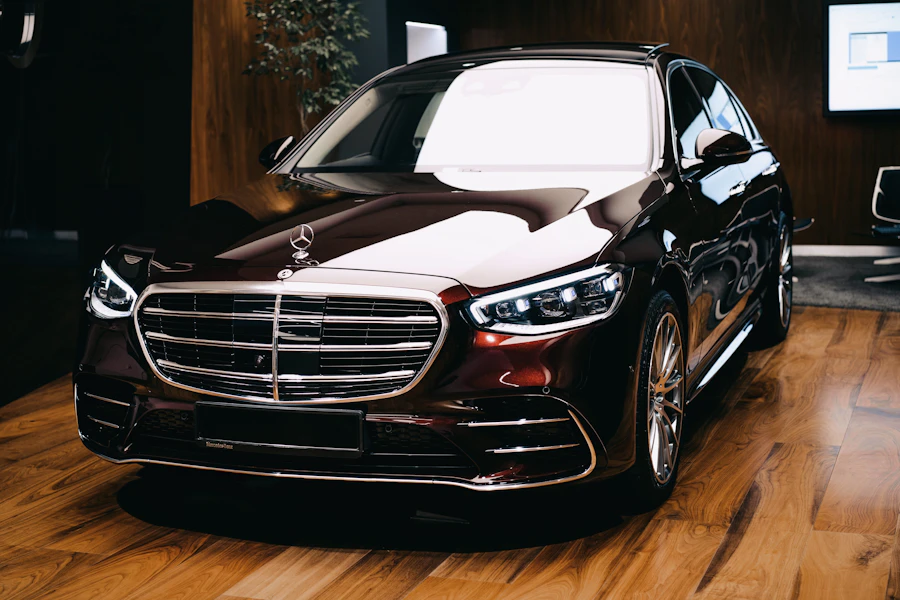 A long-wheelbase luxury SUV in black