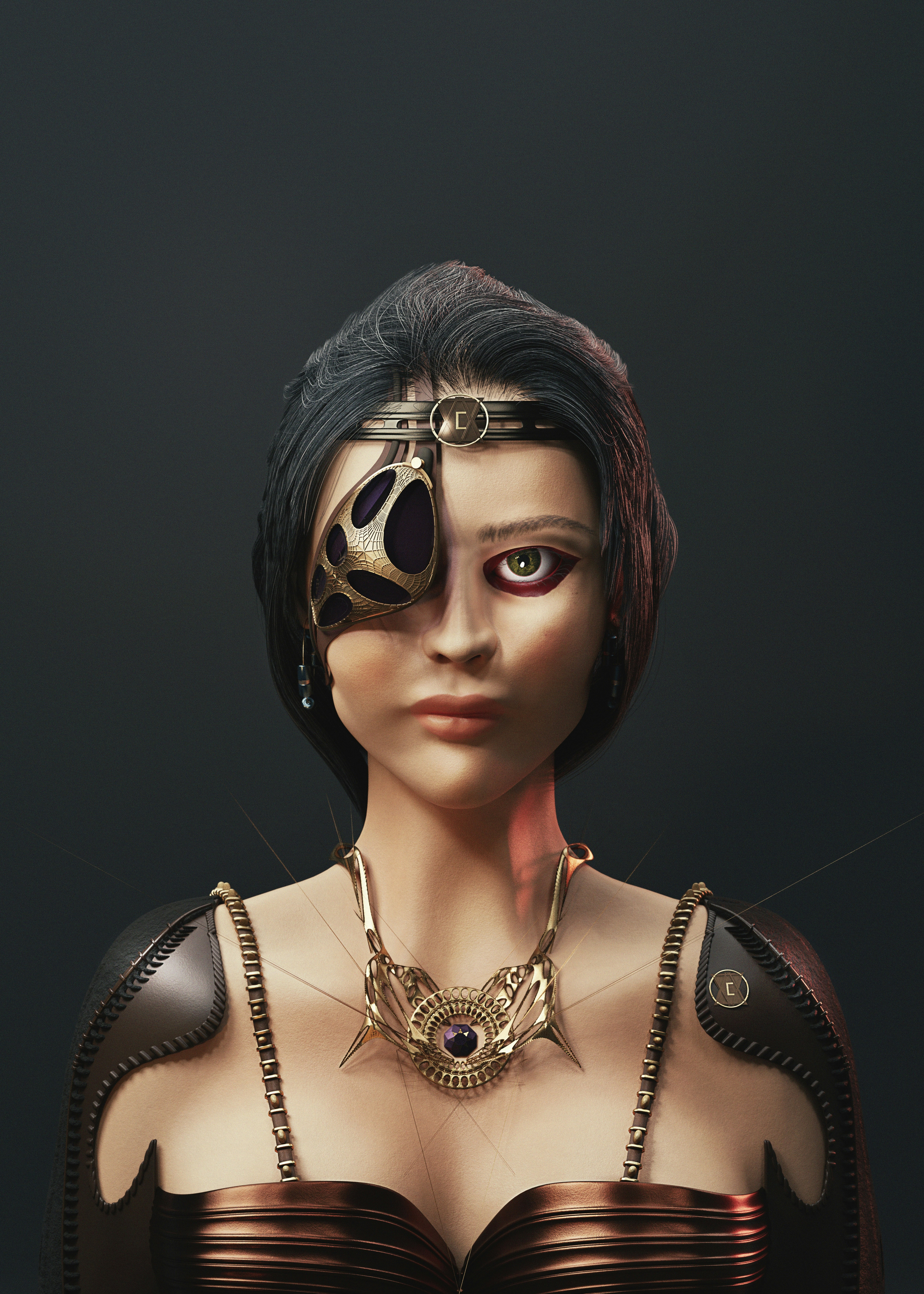 a woman with a mask on her face