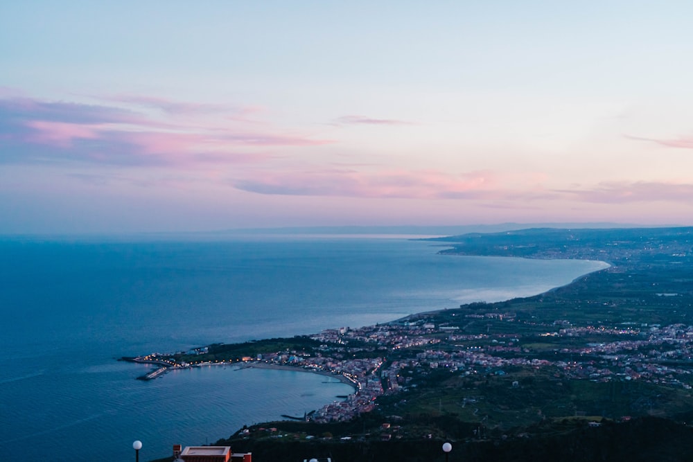 a view of a city and a body of water