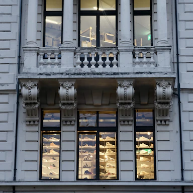 Front view of gooch & co. storefront with sneakers and jewelry displays visible through the windows.