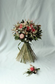 A beautifully arranged corporate gift bouquet featuring seasonal flowers.