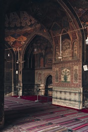 A luxurious travel setup featuring elegant Islamic motifs.