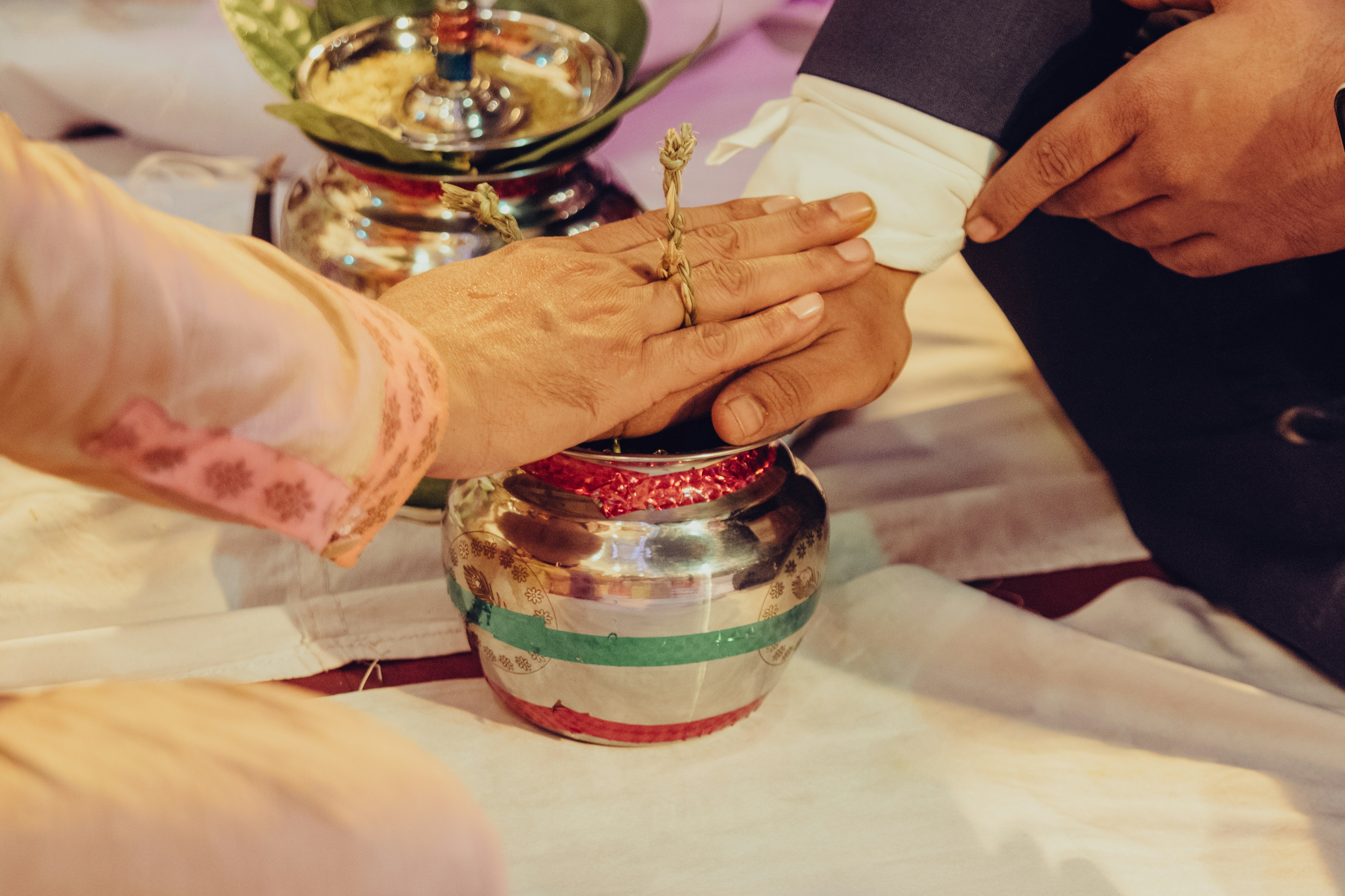 Couple holding hands