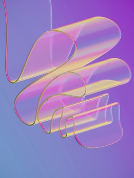 a computer generated image of abstract shapes on a purple background