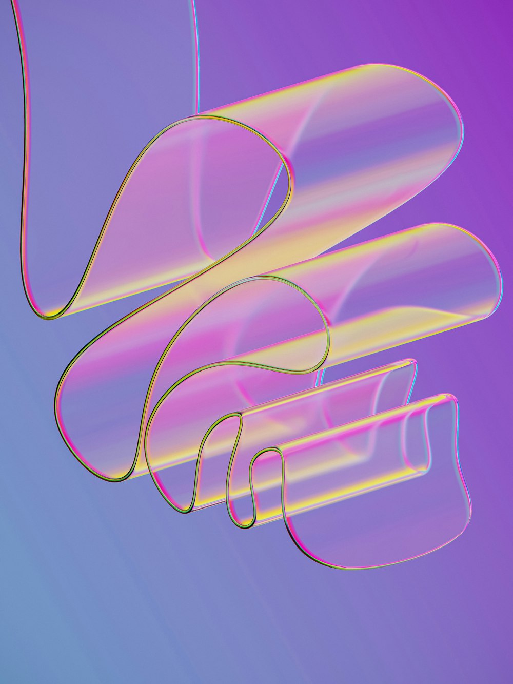 紫色の背景に抽象的な形状のコンピュータ生成画像