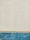 A textured wall with an upper portion painted in off-white and a lower portion in bright blue. The surface features visible brush strokes and signs of weathering. The separation between the colors is distinctly marked, suggesting a boundary between different materials or finishes.