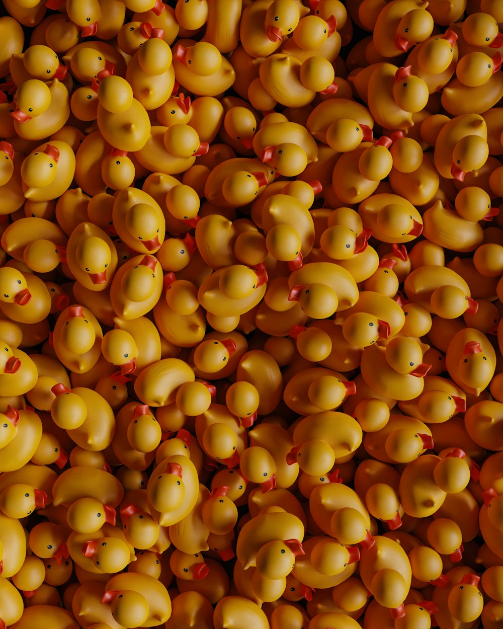 a large group of small yellow objects
