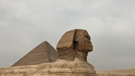 The majestic Sphinx standing guard at the Giza plateau.