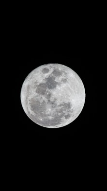 a full moon is seen in the dark sky