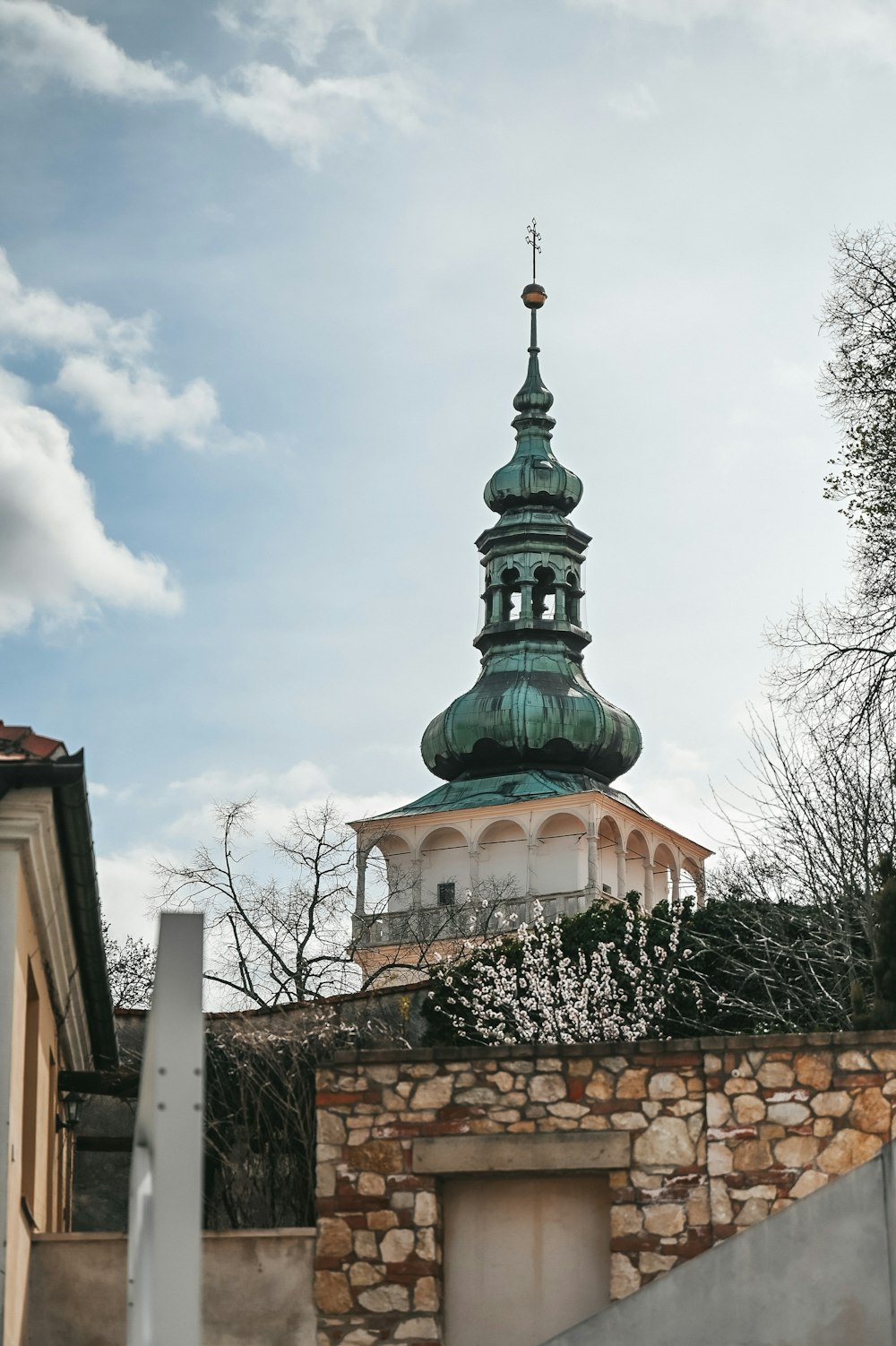 a building with a steeple on top of it