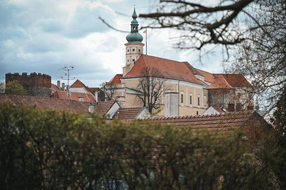 a large building with a clock tower on top of it