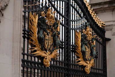 A custom steel gate installed at a residential entrance, highlighting craftsmanship.
