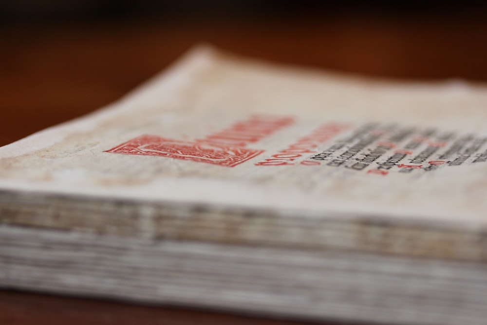 a close up of a passport on a table