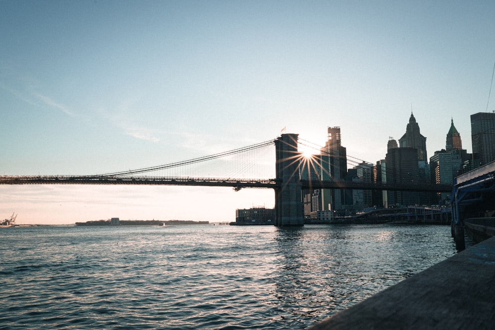 a large bridge spanning over a large body of water