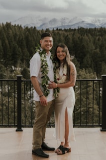A beautifully decorated wedding mandap set against the backdrop of snow-capped peaks and clear blue skies.