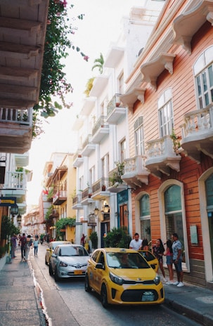 Vibrant street scene in the historic center of Veglie with charming old buildings.