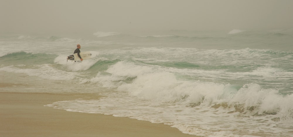 a person riding a surfboard on a wave in the ocean