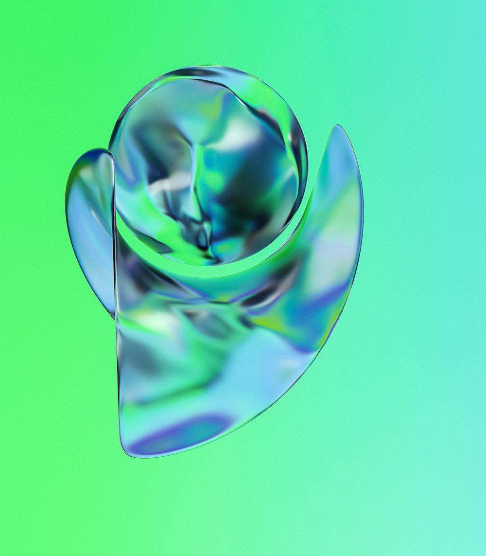 an abstract image of a blue and green object