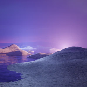 A serene landscape painting with soft pastels and fluid shapes.