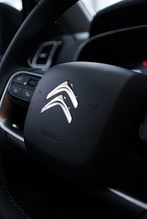 The interior of a Citroën car showcasing its modern design.