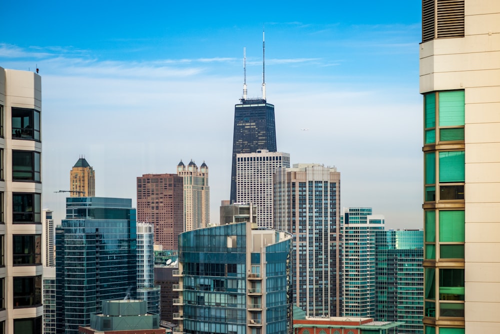 a view of a city from a high rise building