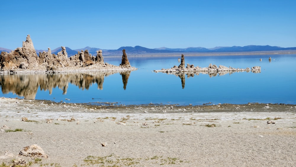 a large body of water surrounded by mountains