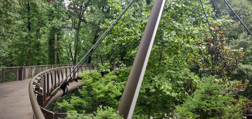 a bridge in the middle of a wooded area