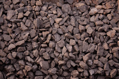 Heap of sharp-edged brita stones used for concrete foundations.