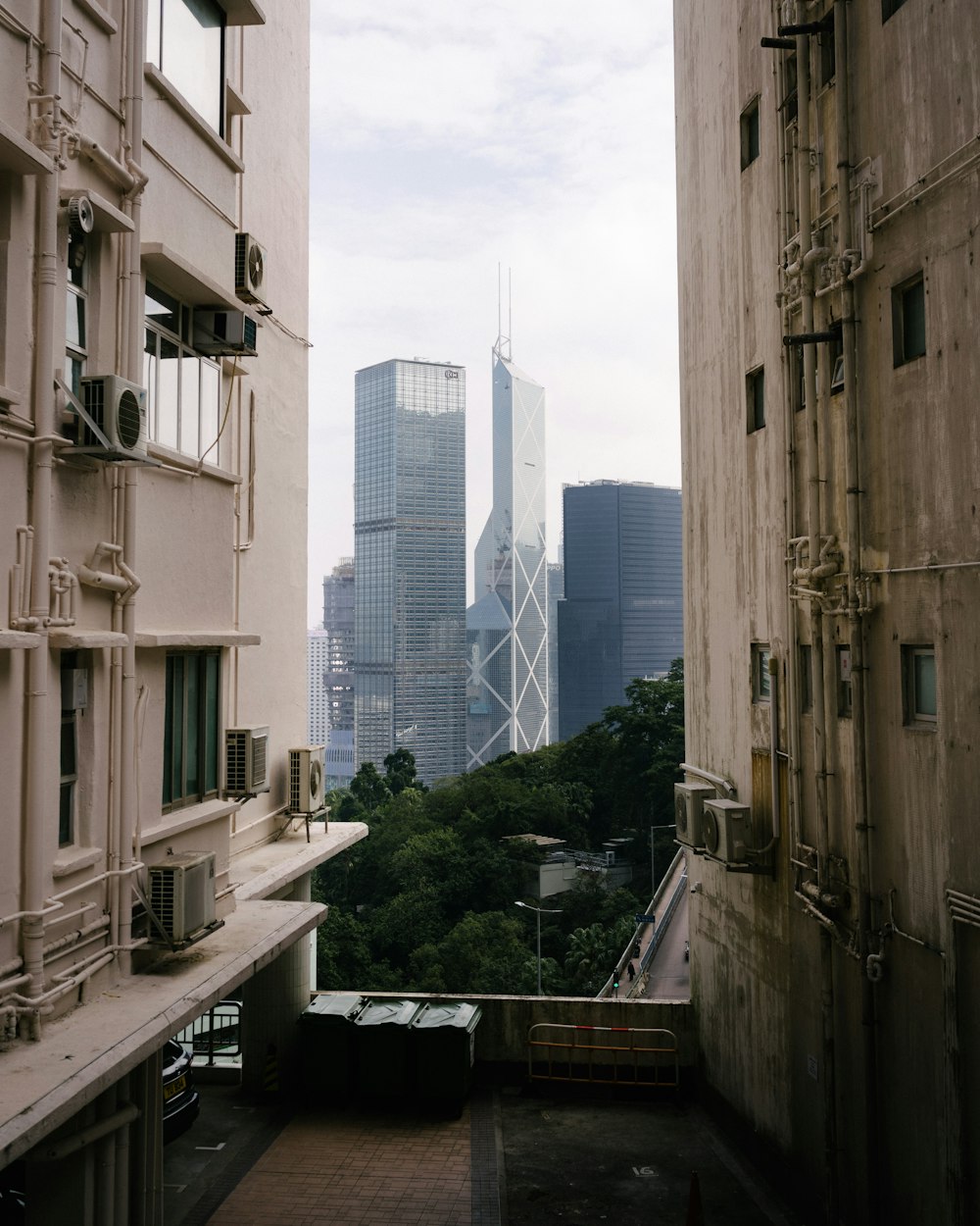 a view of a city from a high building