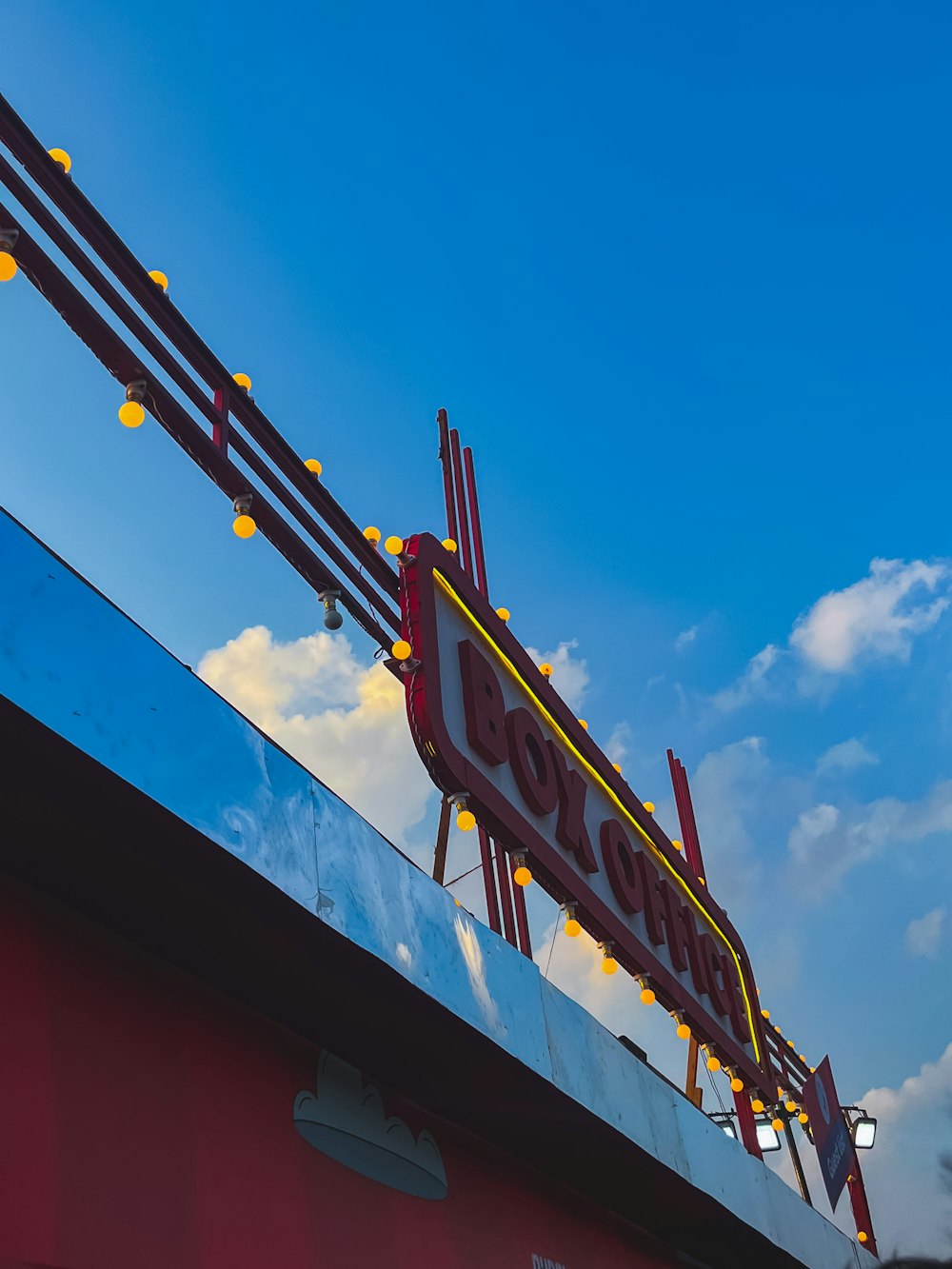 a large sign on top of a building