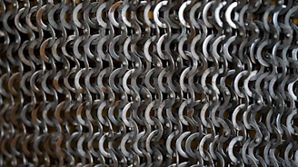 a close up of a chain link fence