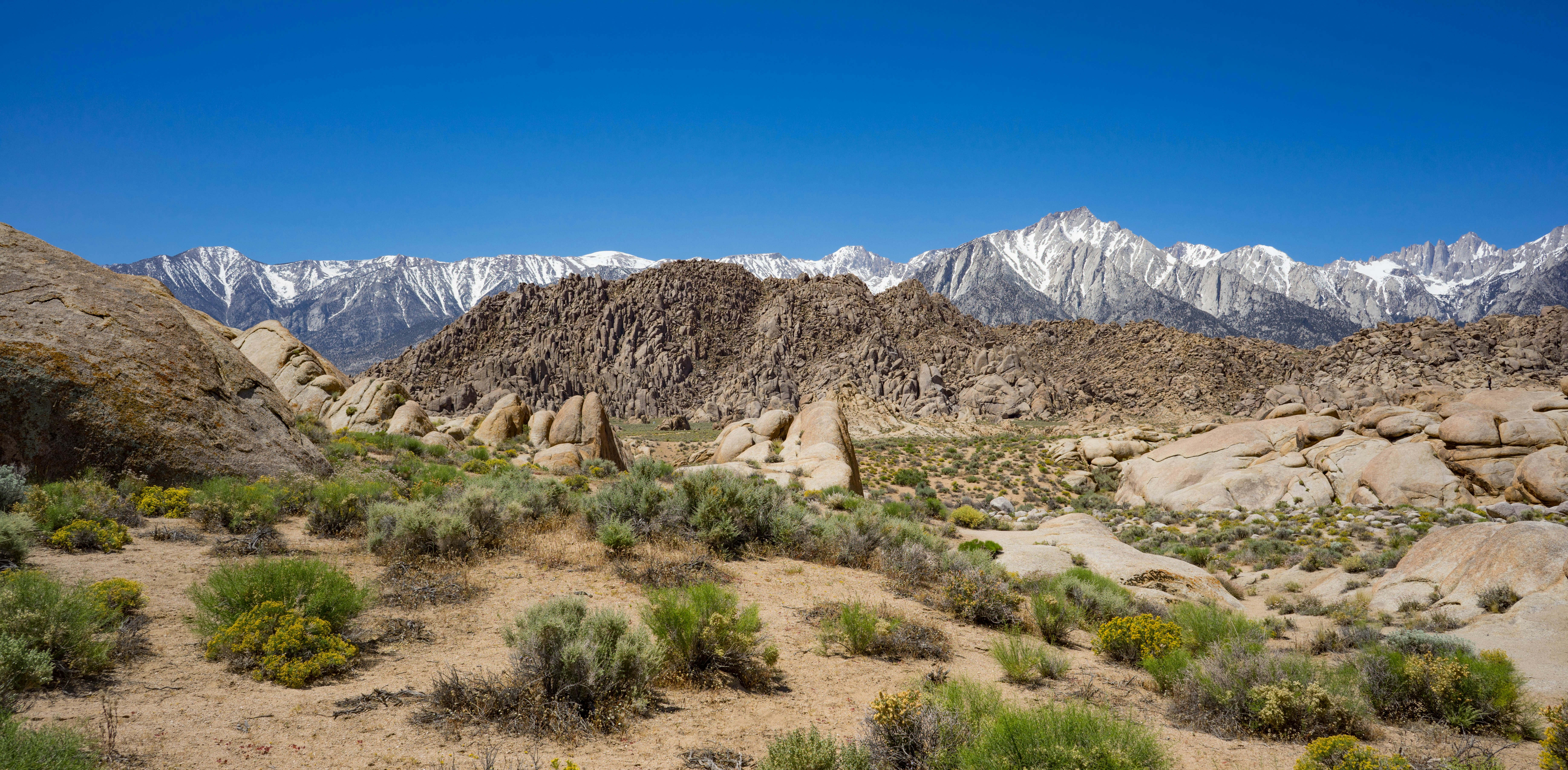 A view of a mountain range from a distance