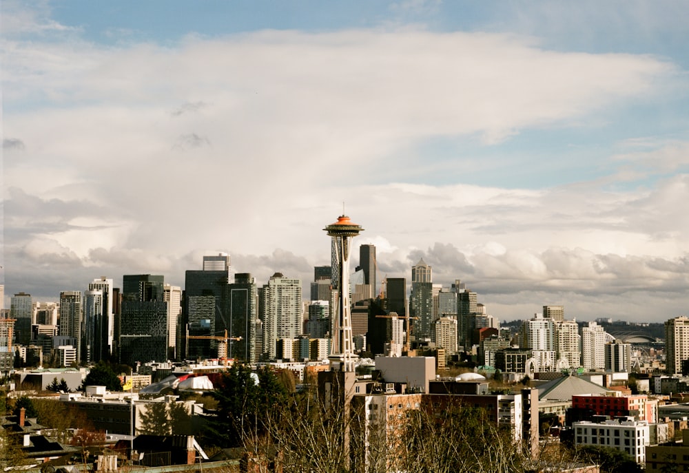 a view of a city from a hill