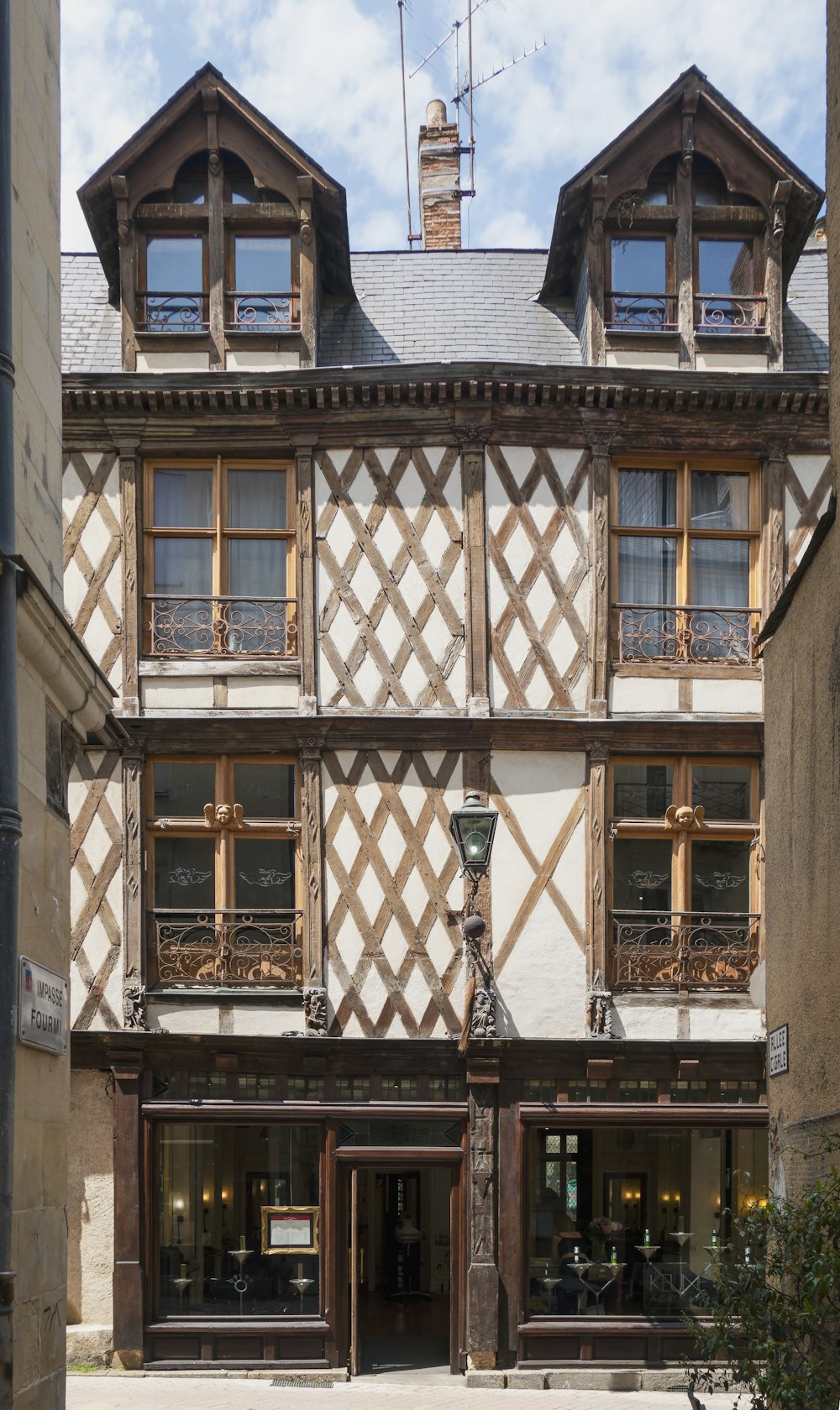 a building with a clock on the front of it