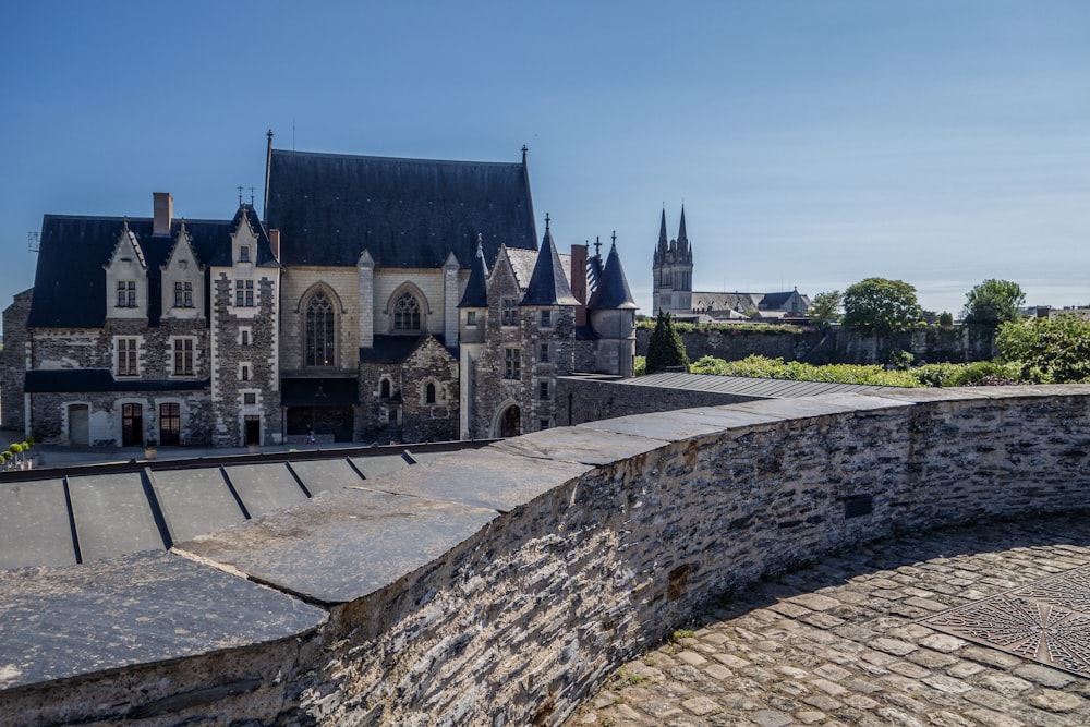 a large castle with a clock tower on top of it