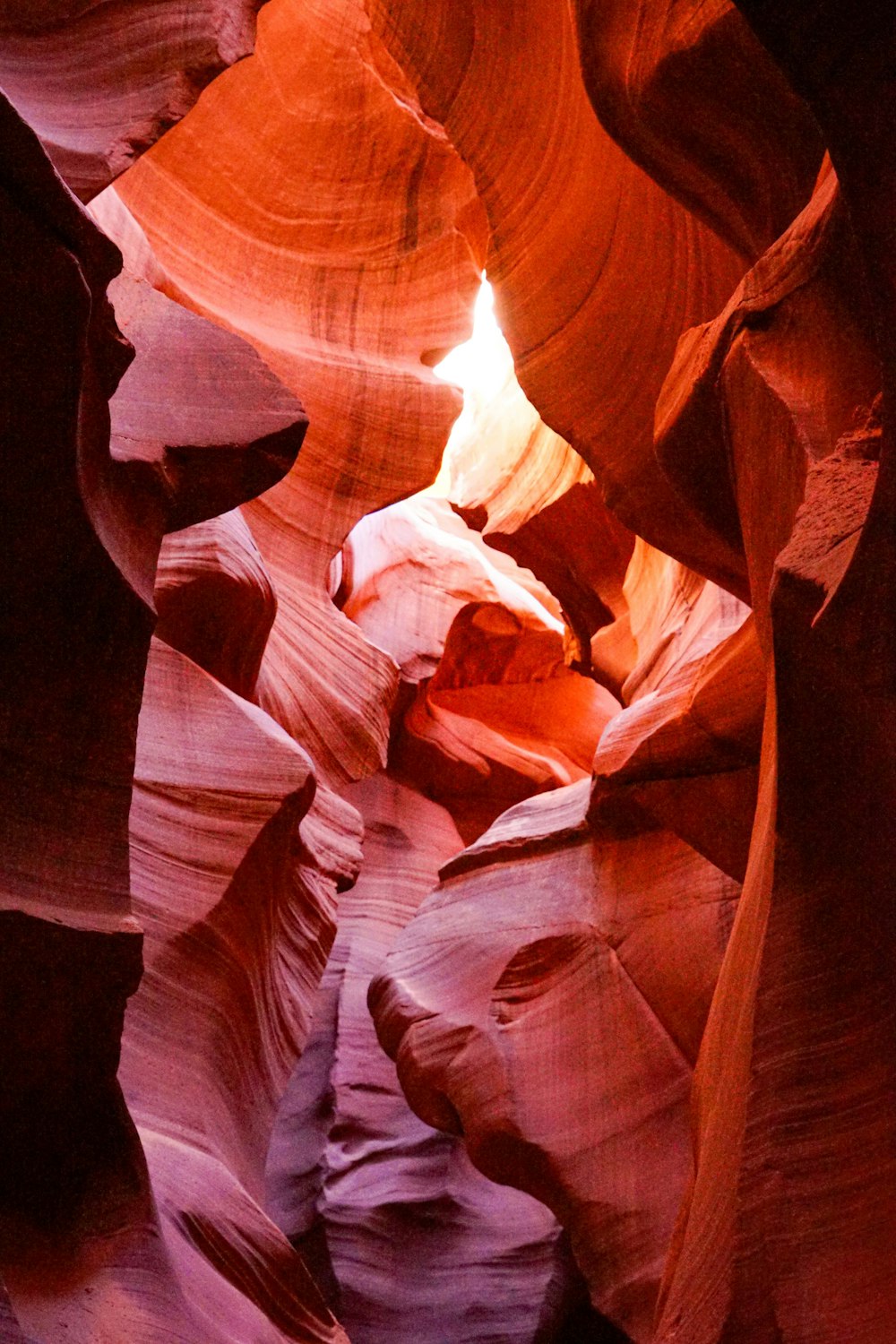 a narrow slot in the side of a canyon