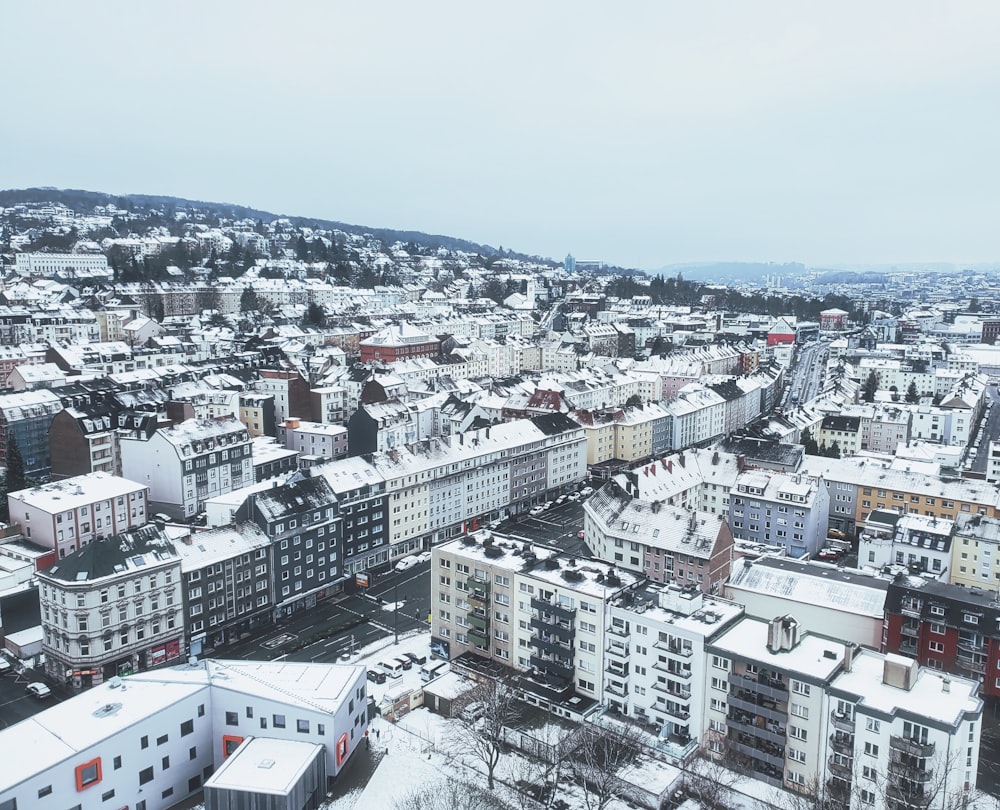 a view of a city from a high point of view