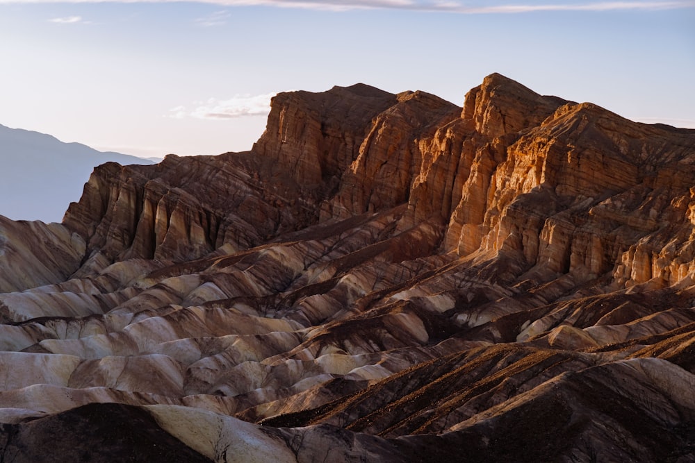 a view of a mountain range in the desert